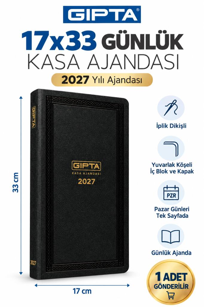 GIPTA 17x33 GUNLUK KASA AJANDASI (118-TCK)2027