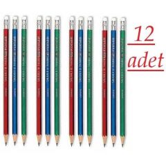 FABER KURSUN KALEM SILGILI KOSELI 12 LI (2120)