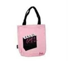 BARBIE GIRL BEZ CANTA GABARDIN PEMBE SIYAH ASKILI