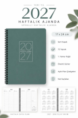 KESKIN AJANDA 17x24 HAFTALIK SPIRALLI YESIL 2027
