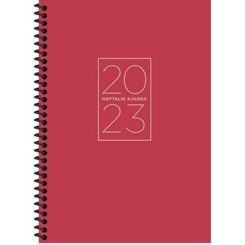 KESKIN AJANDA 17x24 HAFTALIK SPIRALLI KIRMIZI 2024