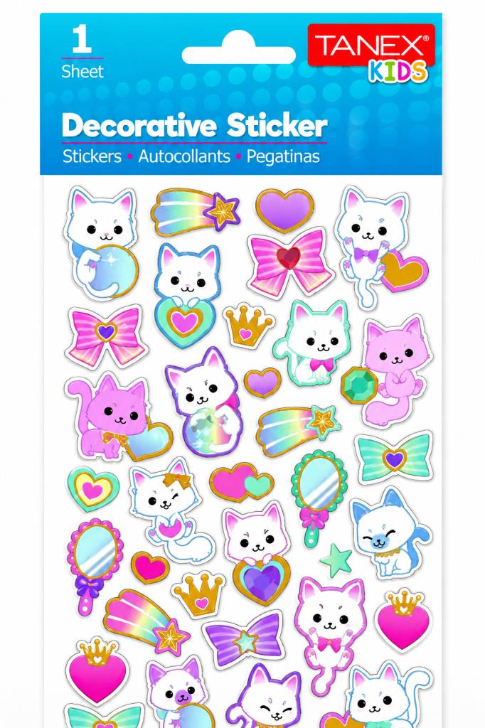 TANEX TNX-25076 PUFFY KEDI STICKER TEKLI