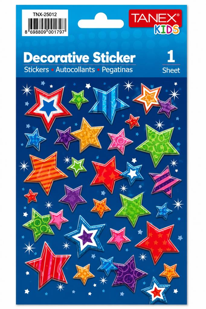 TANEX TNX-25012 PUFFY YILDIZ STICKER TEKLI