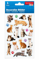 TANEX TNX-25037 PUFFY KEDI STICKER TEKLI