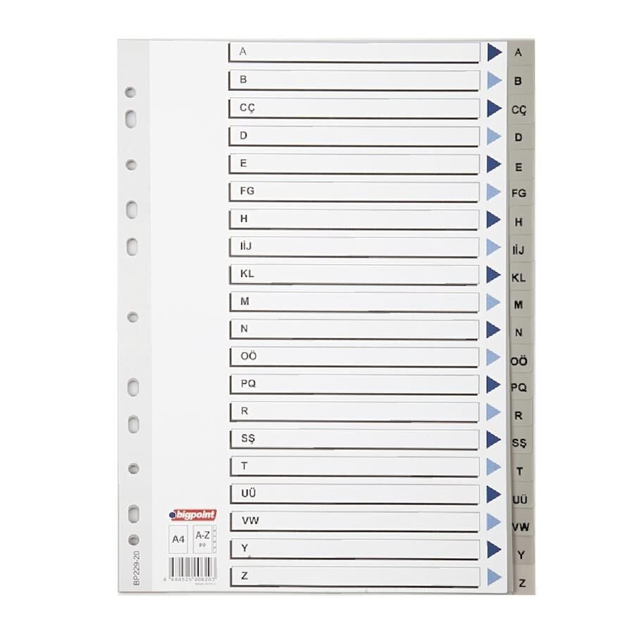 BIGPOINT PLASTIK SEPERATOR  A4 A-Z HARF 229-20