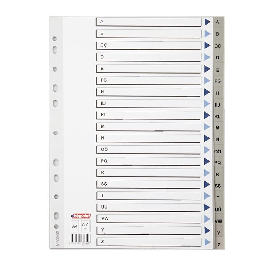 BIGPOINT PLASTIK SEPERATOR  A4 A-Z HARF 229-20