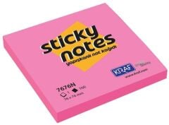 KRAF YAPISKANLI NOT KAGIDI 76X76 NEON PEMBE 7676N-