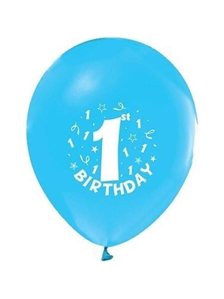 NEDI BALON 1 YAS MAVI BASKILI 16 LI