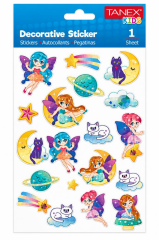 TANEX TNX-25182 PUFFY UNICORN-5 STICKER TEKLI