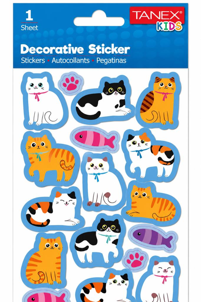 TANEX TNX-25057 PUFFY KEDI STICKER TEKLI