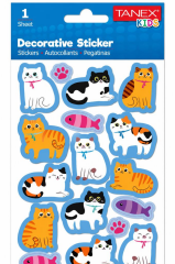 TANEX TNX-25057 PUFFY KEDI STICKER TEKLI