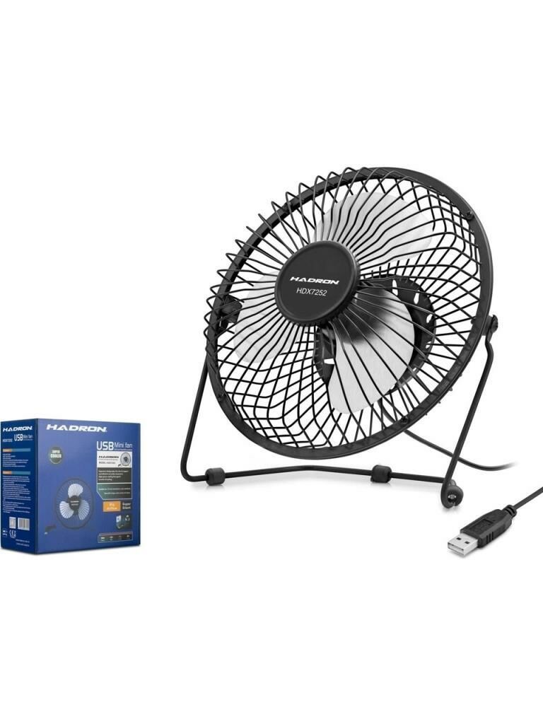 HADRON HDX7252 SIYAH VANTILATOR USB METAL 18cm