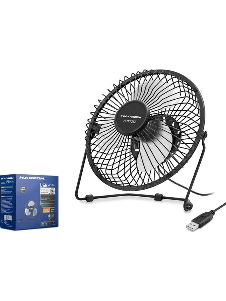 HADRON HDX7252 SIYAH VANTILATOR USB METAL 18cm