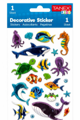 TANEX TNX-25046 PUFFY DENIZ HAYVANLARI STICKER