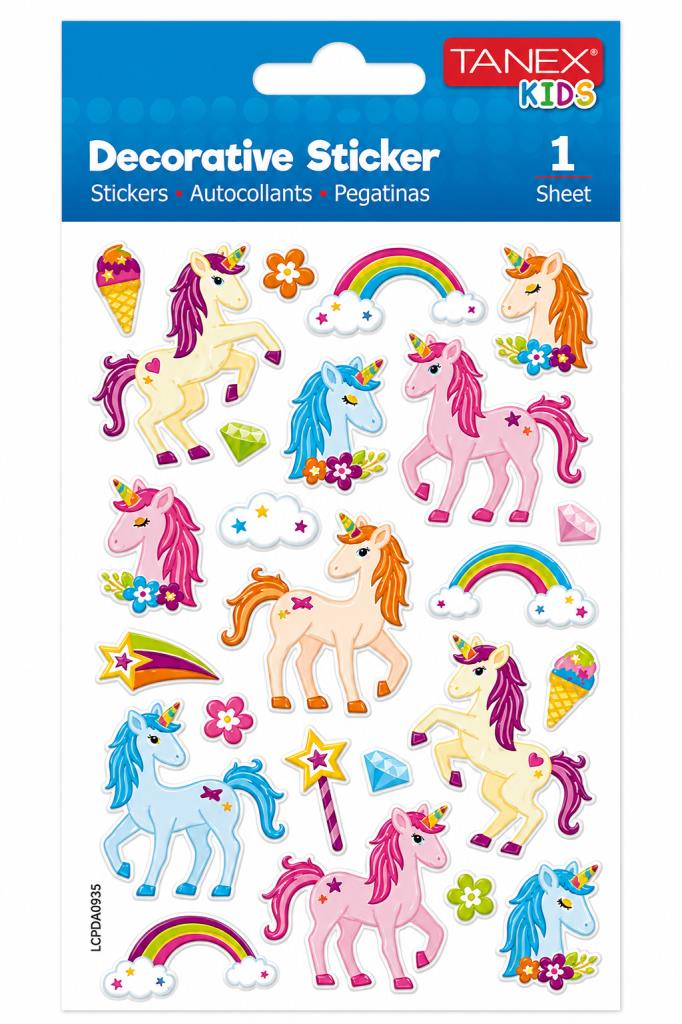 TANEX TNX-25177 PUFFY UNICORN-1 STICKER TEKLI