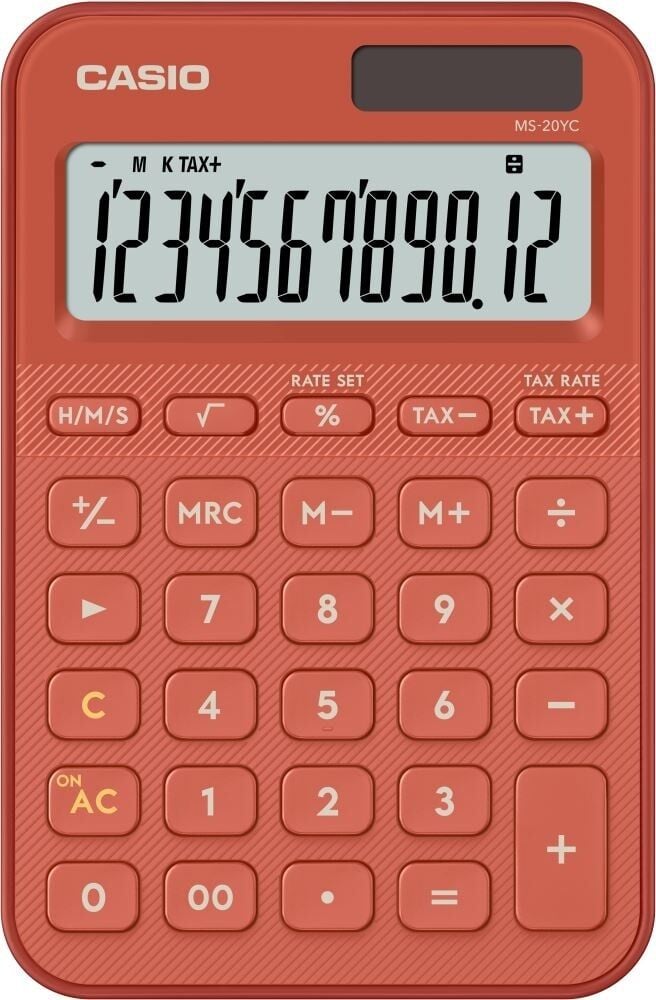 CASIO HESAP MAKINESI MASAUSTU MS-20YC-RD KIRMIZI