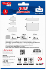 TANEX TNX-707 SEFFAF KORUMALI ETIKET 34x52mm MAVI