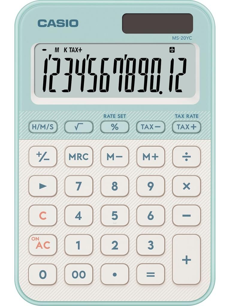 CASIO HESAP MAKINESI MASAUSTU MS-20YC-LG PAS.YESIL