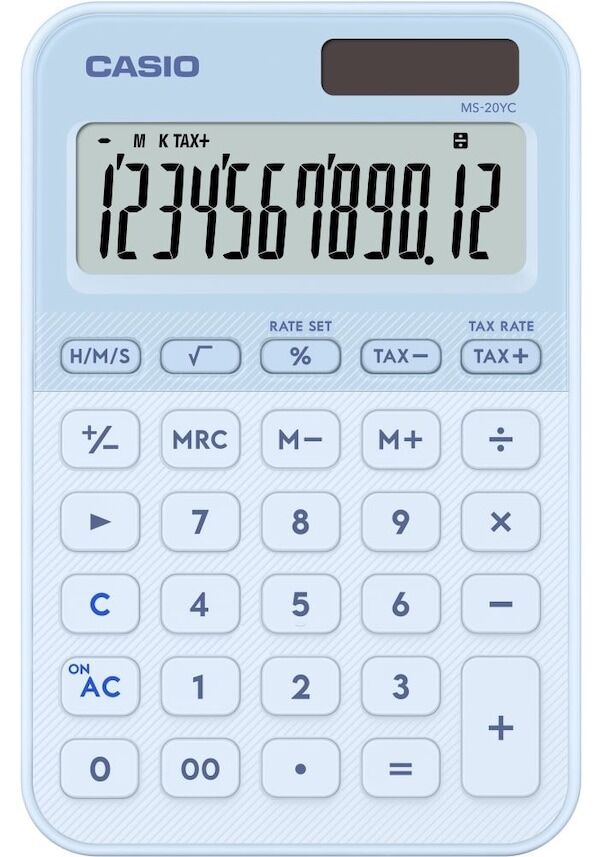 CASIO HESAP MAKINESI MASAUSTU MS-20YC-LB ACIK MAVI