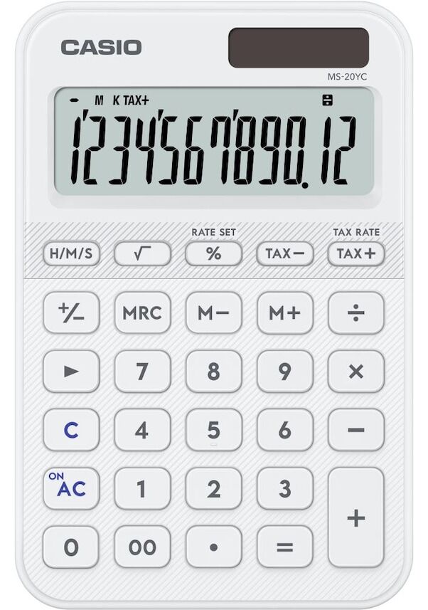 CASIO HESAP MAKINESI MASAUSTU MS-20YC-WE BEYAZ