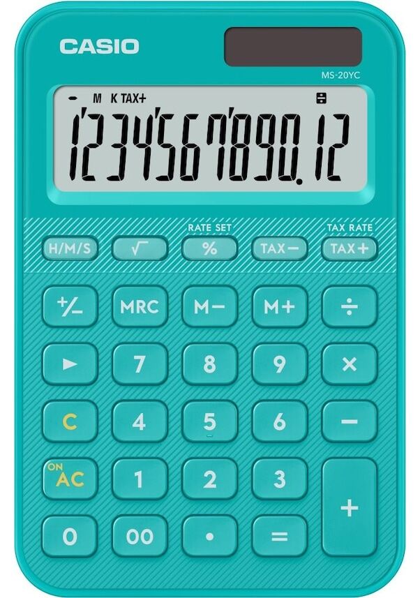 CASIO HESAP MAKINESI MASAUSTU MS-20YC-TU TURKUAZ