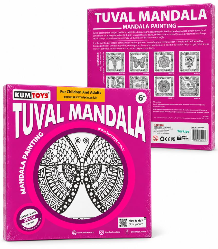 KUMTOYS TUVAL MANDALA 30x30 + KECELI KALEM