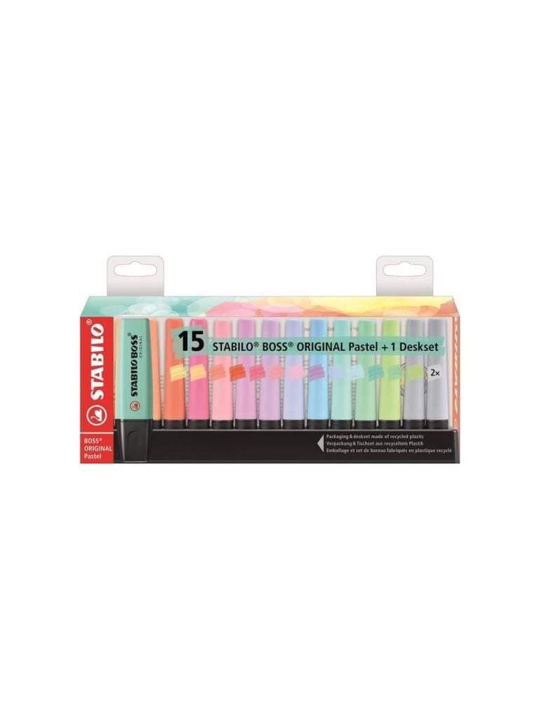 STABILO BOSS FOSFORLU KALEM 15 LI PASTEL RENK 7015