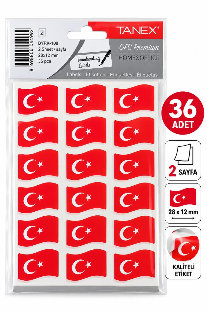 TANEX STICKER TURK BAYRAGI BYRK-108
