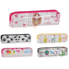 MIKRO KALEM ÇANTASI  SEFFAF INCE DESENLI (S-06)