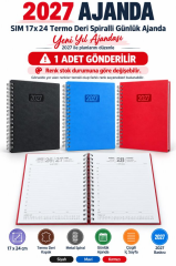 SIM 17x24 TERMO DERI SPIRALLI GUNLUK AJANDA 2027