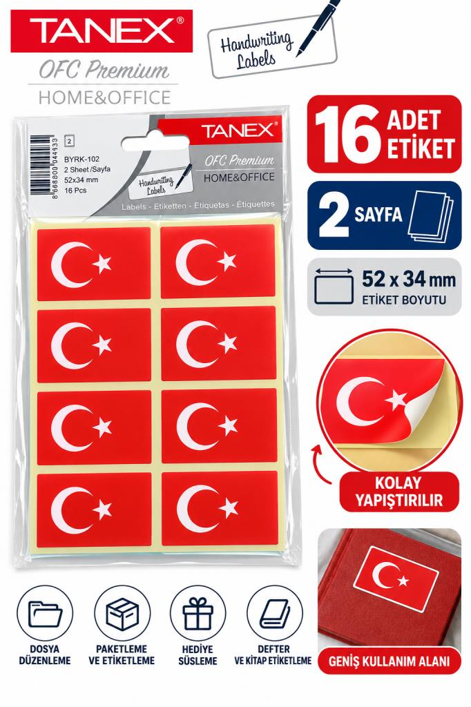 TANEX STICKER TURK BAYRAGI BYRK-102