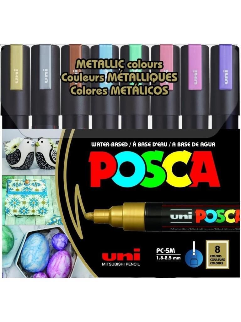 UNI POSCA MARKORU PC-5M/8C MC 1.8-2.5 METALIK 8 LI