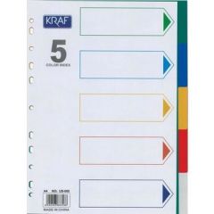 KRAF SEPERATOR PLASTIK A4 5 RENK (1005R)