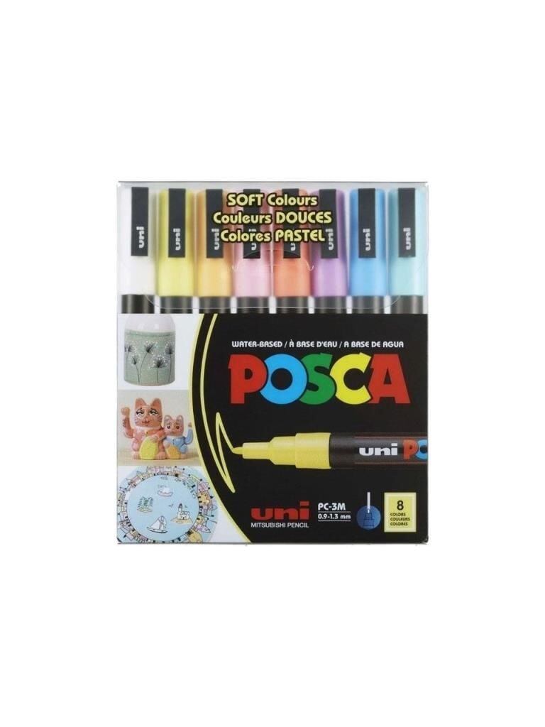 UNI POSCA MARKORU PC-3M/8C 0.9-1.3 SC SOFT 8 LI