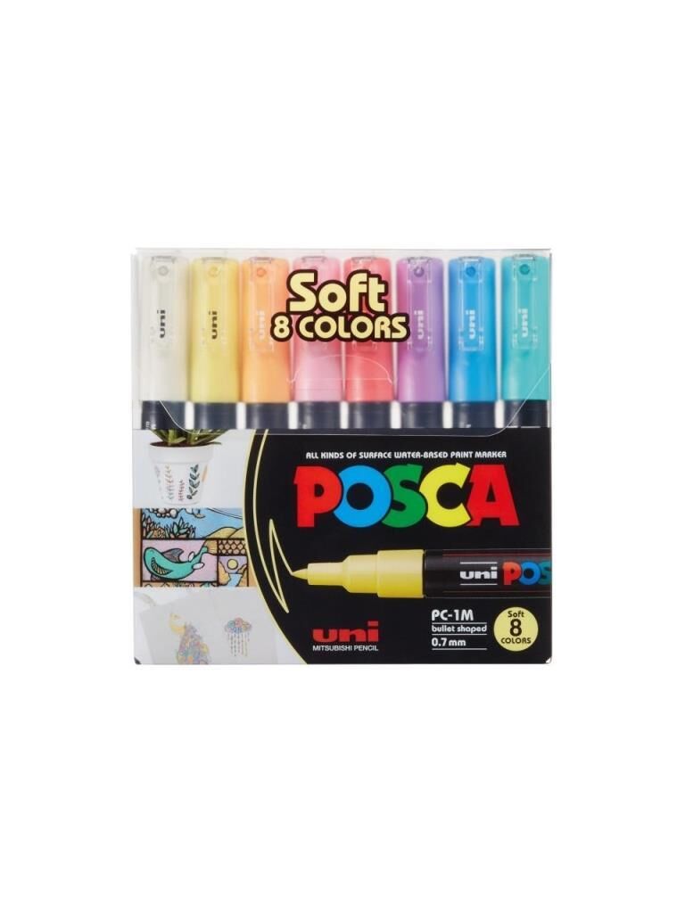 UNI POSTER MARKORU POSCA PC-1M/8C SC SOFT RENK 8LI
