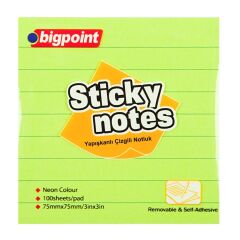 BIGPOINT YAPISKANLI KAGIT 75X75 CIZGILI YESIL(810)