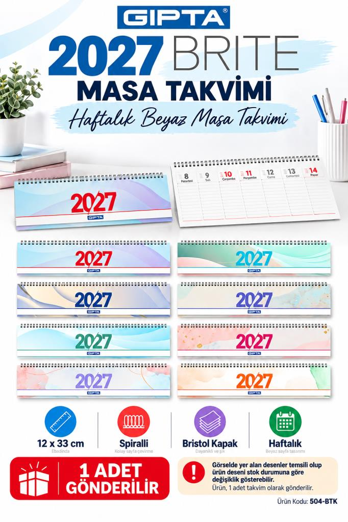 GIPTA TAKVIM 12x33 BRITE (504-BTK)2027