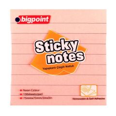 BIGPOINT YAPISKANLI KAGIT 75X75 CIZGILI PEMBE(810)