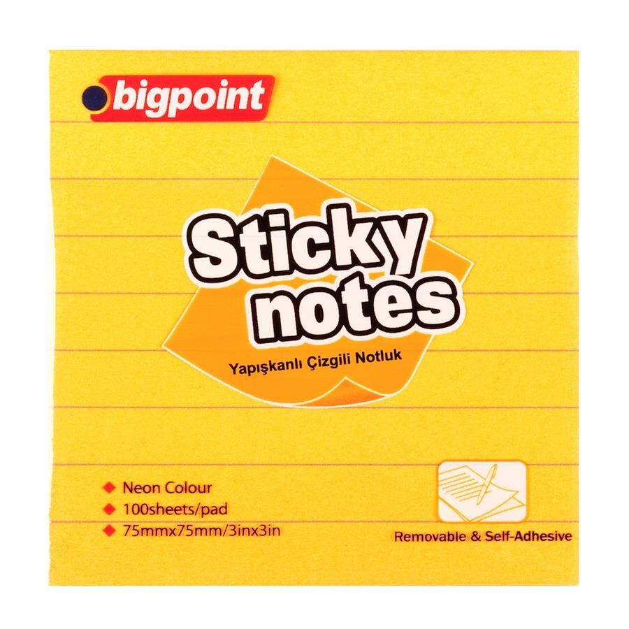 BIGPOINT YAPISKANLI KAGIT 75X75 CIZGILI TURUN(810)