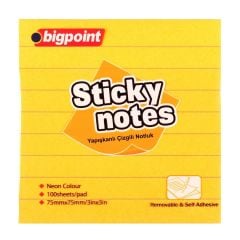 BIGPOINT YAPISKANLI KAGIT 75X75 CIZGILI TURUN(810)