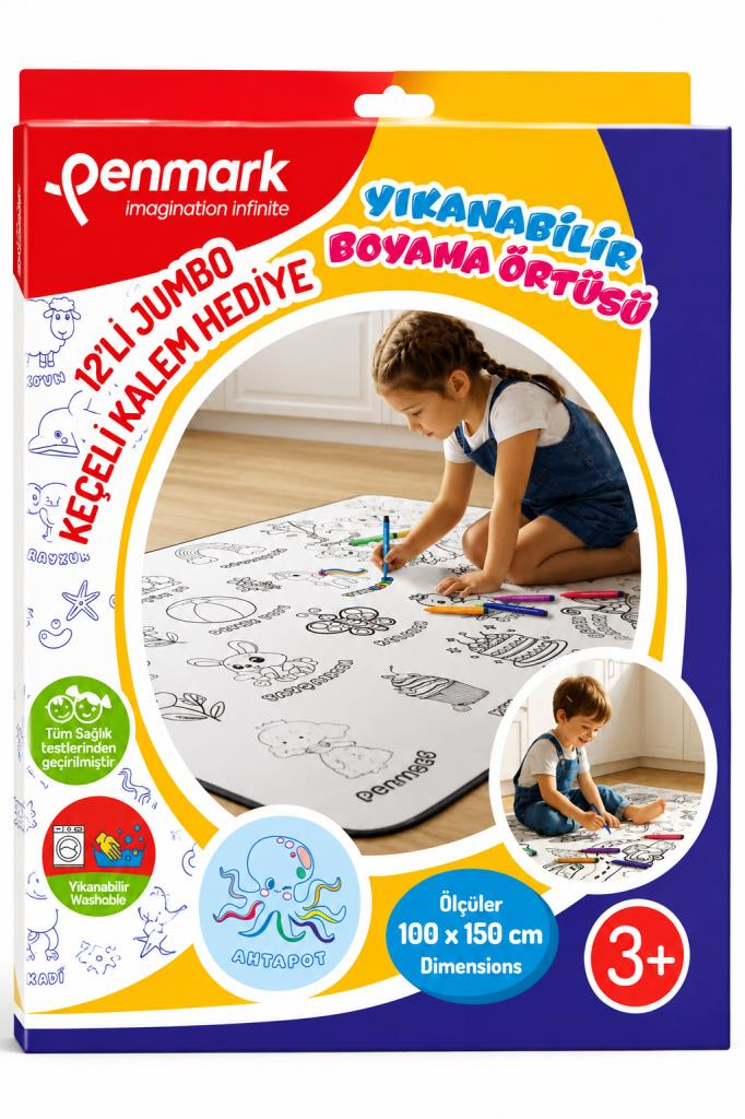 PENMARK BOYAMA HALISI+JUMBO KECELI KALEM 12LI HS52