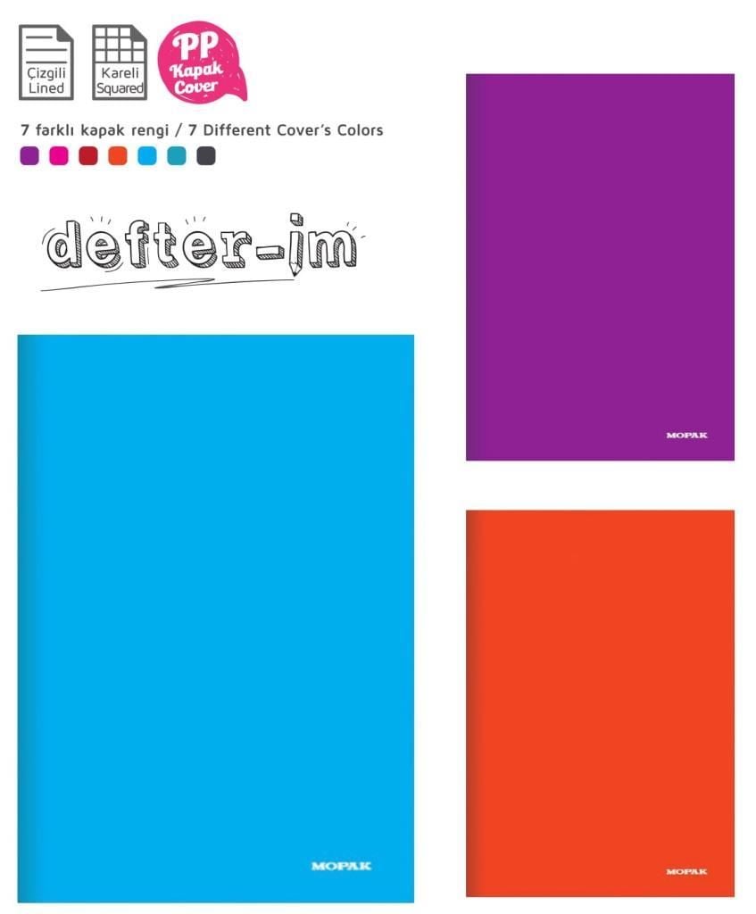 MOPAK PP KAPAK DEFTER A4 100YP CIZGILI
