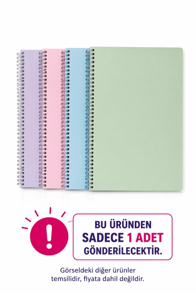 ELMA PASTEL 13x21 DEFTER CIZGILI SPIRALLI 100 YP.