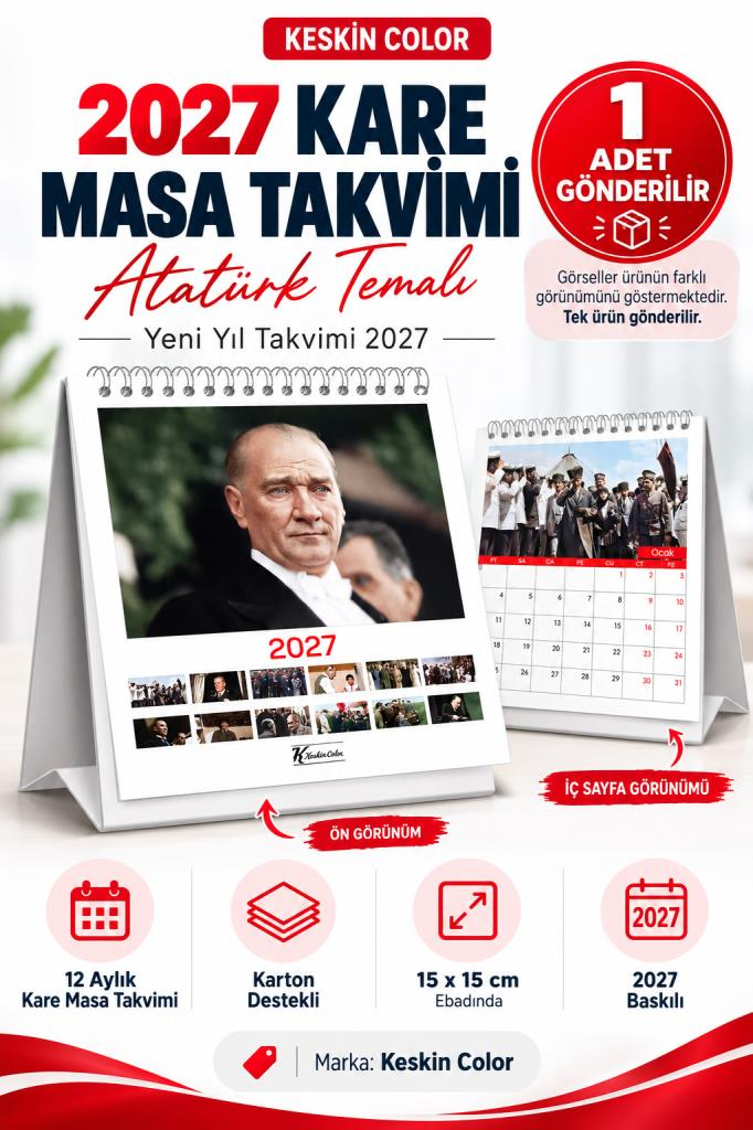 KESKIN 2027 KARE MASA TAKVIMI ATATURK 600264