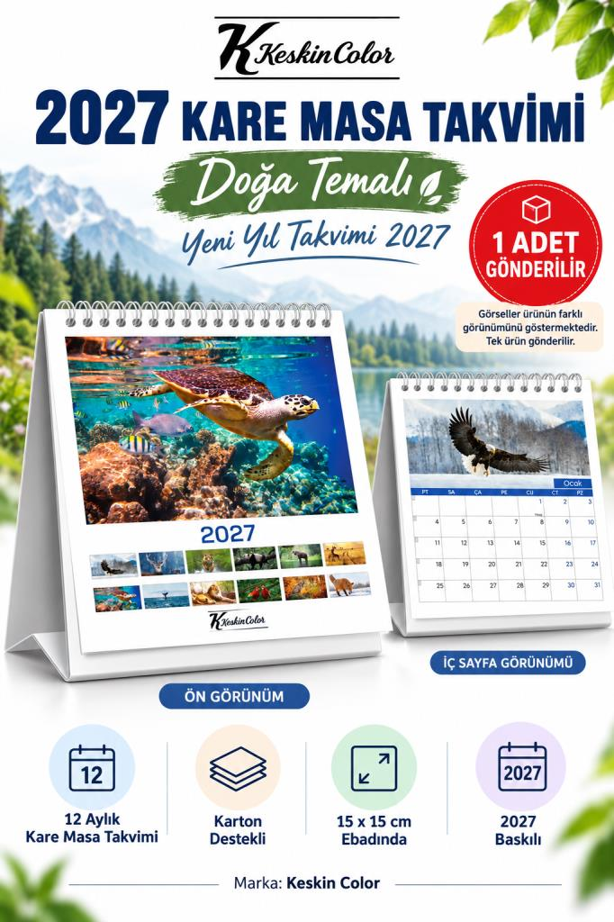 KESKIN 2027 KARE MASA TAKVIMI VAHSI DOGA 600266