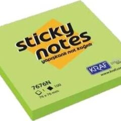 KRAF YAPISKANLI NOT KAGIDI 76X76 NEON YESIL 7676N-