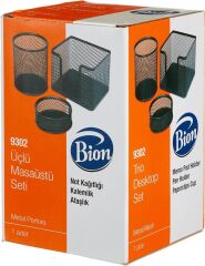 MAS BION MASA SETI  METAL UCLU SIYAH (9302)