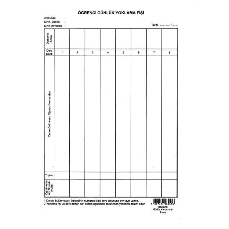 GULPAS YOKLAMA FISI 8 DERS 100 LU CILT