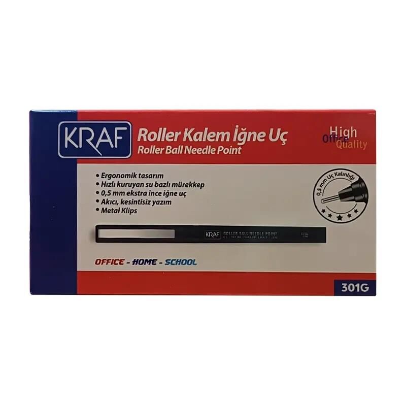 KRAF ROLLER KALEM IGNE UC 0.5 301G SIYAH 12 LI KUT