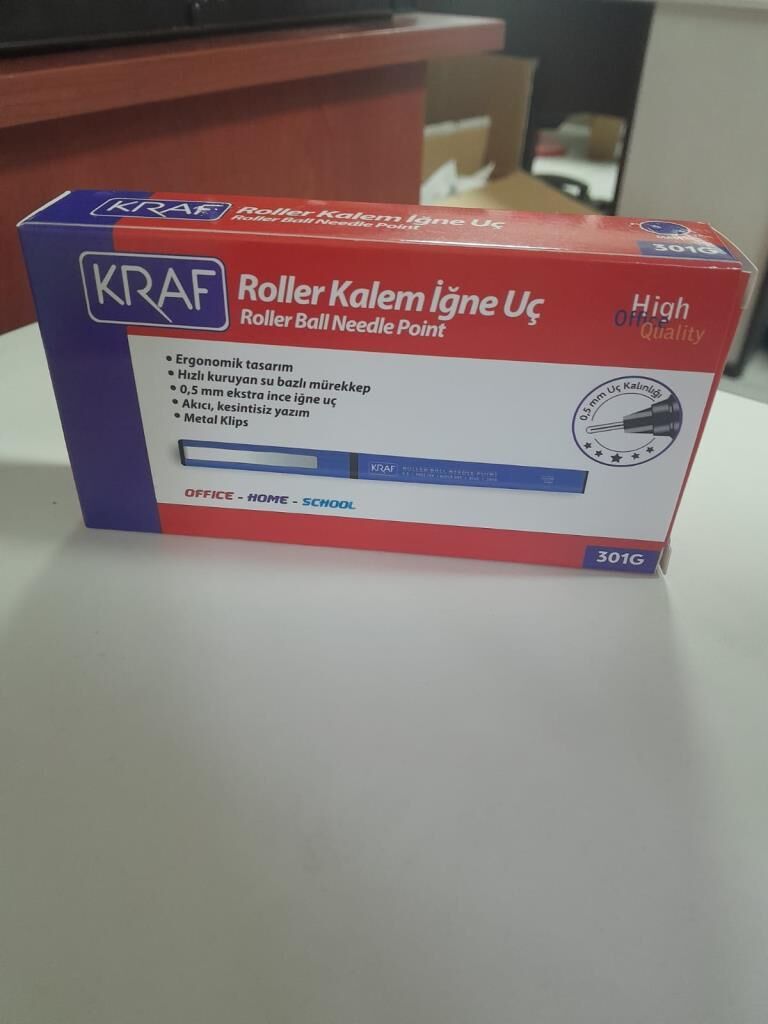 KRAF ROLLER KALEM IGNE UC 0.5 301G MAVI 12 LI KUTU